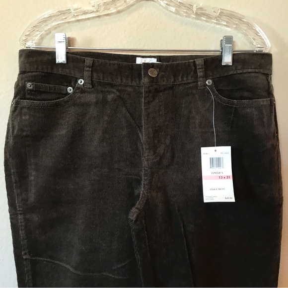 Calvin Klein Jeans Brown Stretch Corduroy Flare Leg Casual Pants Size 13 - Picture 3 of 14